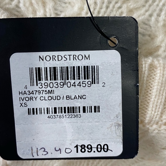 Halogen Wool Cashmere Ivory Cloud Cable Knit Sweater. Sz- XS - Picture 14 of 16